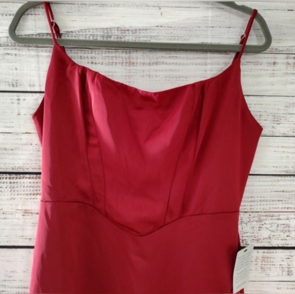 ASTR The Label Red Satin Midi Dress Small NWT - Picture 3 of 10